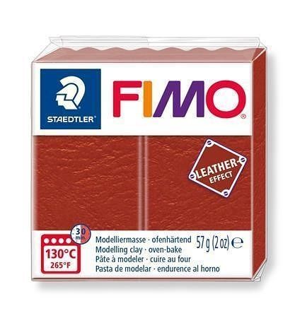 FIMO® "Leather Effect", rezavá 57g