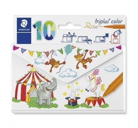 Fixy "Triplus", 10 různých barev, sada, 1 mm, STAEDTLER