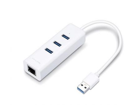 USB HUB a ethernetový síťový adaptér "UE330", 3 porty, USB 3.0, TP-LINK