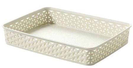 Košík, umělý ratan, A4, krémový, CURVER &quot;My Style&quot;