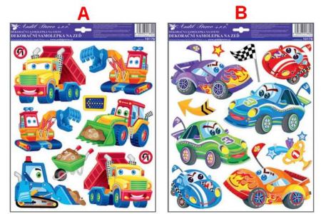 Samolepky na zeď auta 33 x 29 cm