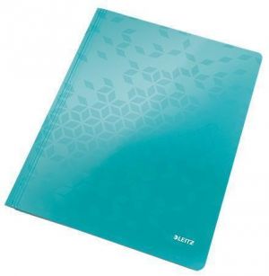 Desky s rychlovazačem "WOW", ledově modrá, lesklé, polaminovaný karton, A4, LEITZ