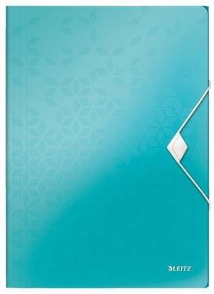 Desky na spisy "Wow", ledově modrá, s gumičkou, PP, A4, LEITZ