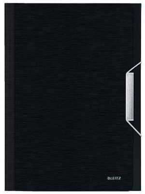 Aktovka s přihrádkami "Style", saténově černá, 6 částí, PP, A4, LEITZ