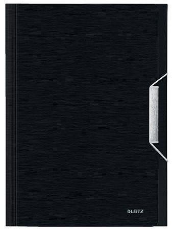 Aktovka s přihrádkami "Style", saténově černá, 6 částí, PP, A4, LEITZ