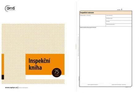 Inspekční kniha, A4, 3 × 25 listů, OPTYS 1257