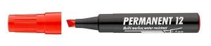Permanentní popisovač "Permanent 12", červená, 1-4mm, klínový hrot, ICO