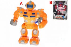 Robot válečník 25cm na baterie chodící se světlem a zvukem 2 druhy