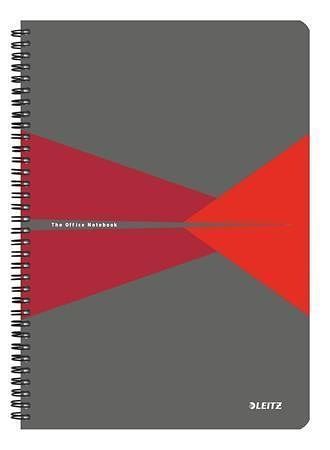 Blok "Office", šedo-červená, čtverečkovaný, A4, 90 listů, LEITZ