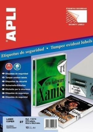 Etiketa bezpečnostní, kruhová, průměr 40mm, APLI, 240 ks/bal., APLI