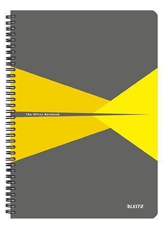 Blok "Office", šedo-žlutá, čtverečkovaný, A4, 90 listů, LEITZ