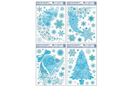 Okenní fólie zvon, kometa, anděl, strom 38x30cm 