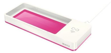 Stolní organizér s bezdrátovou nabíječkou "Wow", růžová, LEITZ