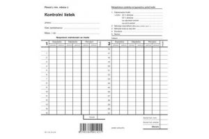 Kontrolní lístek, dvojitá píchačka OPTYS  (18 x 19 cm na výšku) 