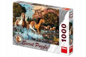 DINO Puzzle Koně 15 skrytých detailů 1000 dílků 66x47cm v krabici 37x27x5cm