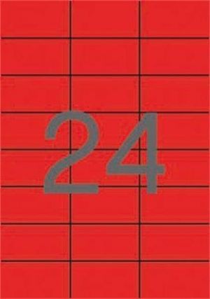 Etiketa, 70 x 37mm, červená, 2400ks/bal., APLI