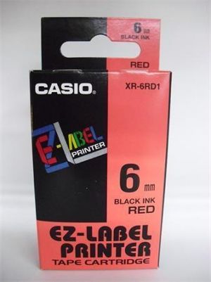Páska, 6 mm x 8 m, CASIO, červená-černá