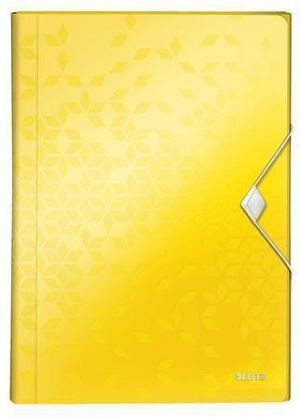 Aktovka na dokumenty "Wow", žlutá, A4, PP, 6 částí, LEITZ