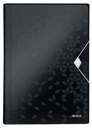 Aktovka na dokumenty "Wow", černá, A4, PP, 6 částí, LEITZ