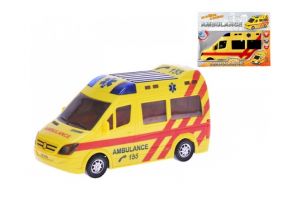 Ambulance 20cm narážecí na baterie se světlem a zvukem