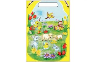 Igelitová taška 32x20x4cm velikonoční - 3.KŮZLATA A OVEČKY