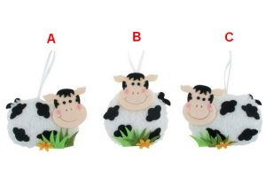 Kravička plyšová na zavěšení 7cm 3 druhy