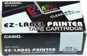 Páska, 24 mm x 8 m, CASIO, bílá-černá