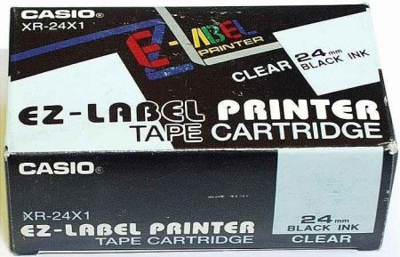 Páska, 24 mm x 8 m, CASIO, bílá-černá