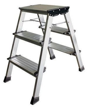 Žebřík "Treppo", 3 příčky, hliníkový, KRAUSE
