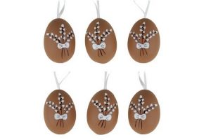 Vajíčka platová na zavěšení 6cm 6ks v sáčku