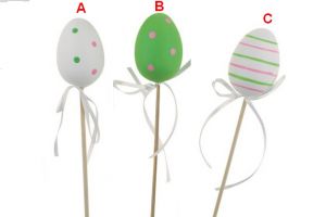 Vajíčko plastové zápich 6cm + špejle 3 druhy