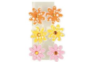 Květinky z filcu na klipu 4,5cm,6ks v sáčku