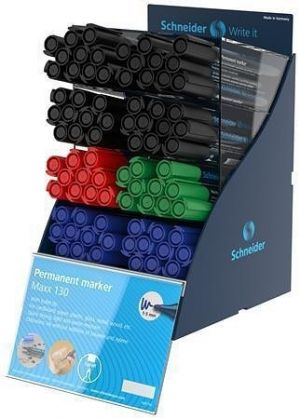 Permanentní popisovač "Maxx 130", mix barev, 1-3 mm, SIS, displej, SCHNEIDER