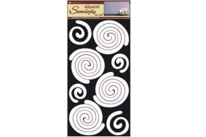 Pokojová dekorace spirály bílé 60x32 cm