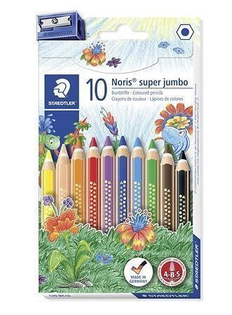 Barevné pastelky "Noris Club Super Jumbo", 10 barev, sada, šestihranné, maxi, STAEDTLER