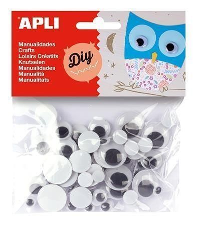 Samolepící pohyblivé oči "Creative", černá-bílá, APLI