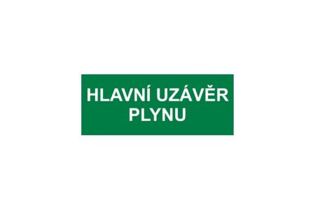 Informační cedulka - Hlavní uzávěr plynu, 20x8 cm, plast