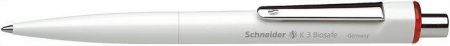 Kuličkové pero "K3", červená, 0,5mm, stiskací mechanismus, SCHNEIDER