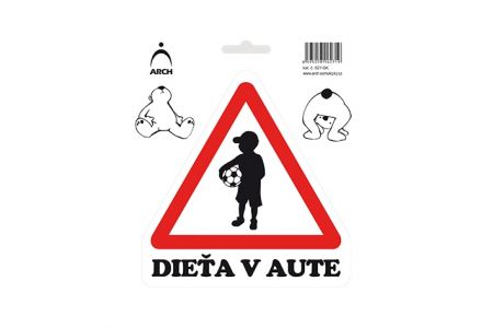 Samolepka Dítě v autě KLUK 15x17 cm