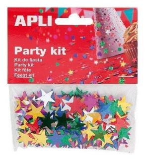 Konfety, hvězdy, 15 mm, APLI, různé barvy