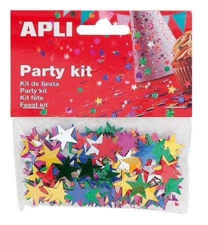 Konfety, hvězdy, 15 mm, APLI, různé barvy