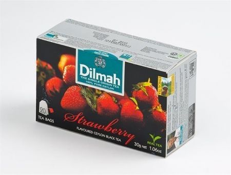 Černý čaj, 20x1,5g, DILMAH, jahody