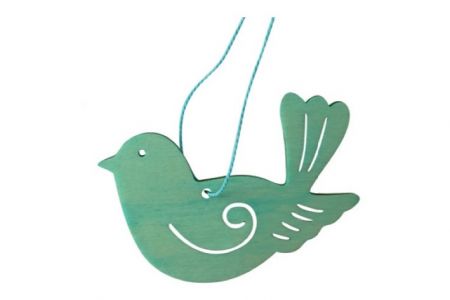 Dřevěný ptáček na zavěšení 8 cm 