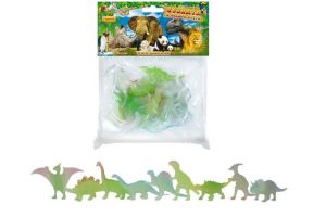 Dinosauři, svítí ve tmě, 9ks v sáčku