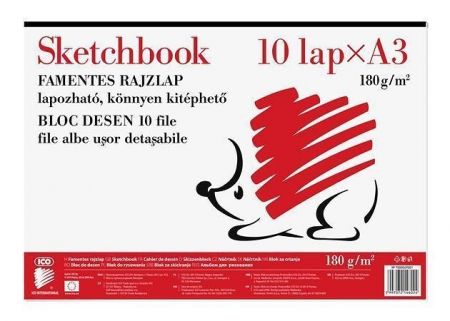 Skicák "Ježek", čtvrtky, A3, 180 g, ICO