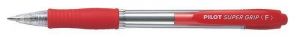Kuličkové pero "Super Grip", červené tělo, 0,27mm, červená, PILOT