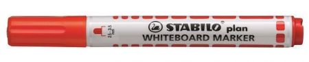 Popisovač na bílou tabuli "Plan", červená, 2,5-3,5mm, kuželový hrot, STABILO