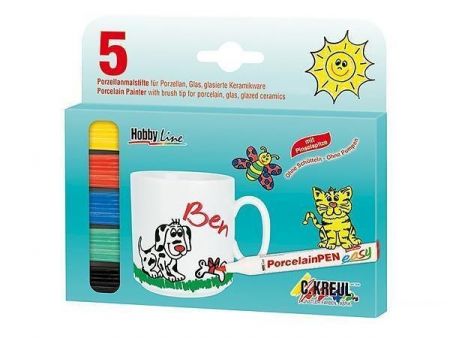 Sada fixů na porcelán "EASY" 5 ks, Hobby Line, KREUL