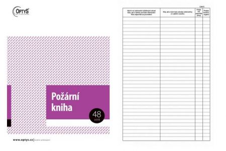 Požární kniha, A4, 48 listů, OPTYS 1230