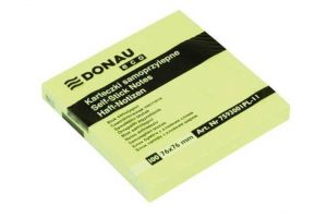 Samolepící bloček, 76x76mm, 100 lístků, DONAU "ECO", žlutá